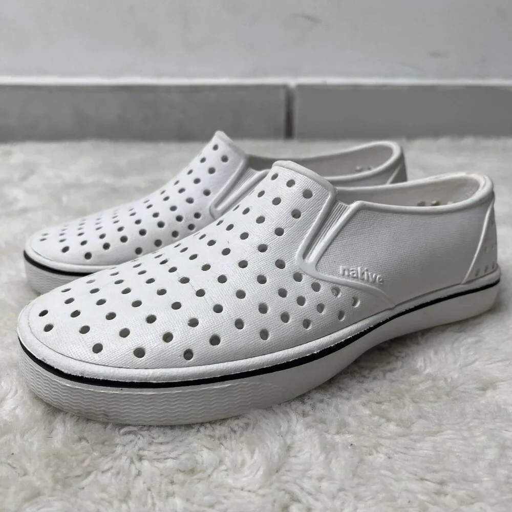 Native Kids White Miles EVA Foam Slip-On Sneakers Shoes Size 1